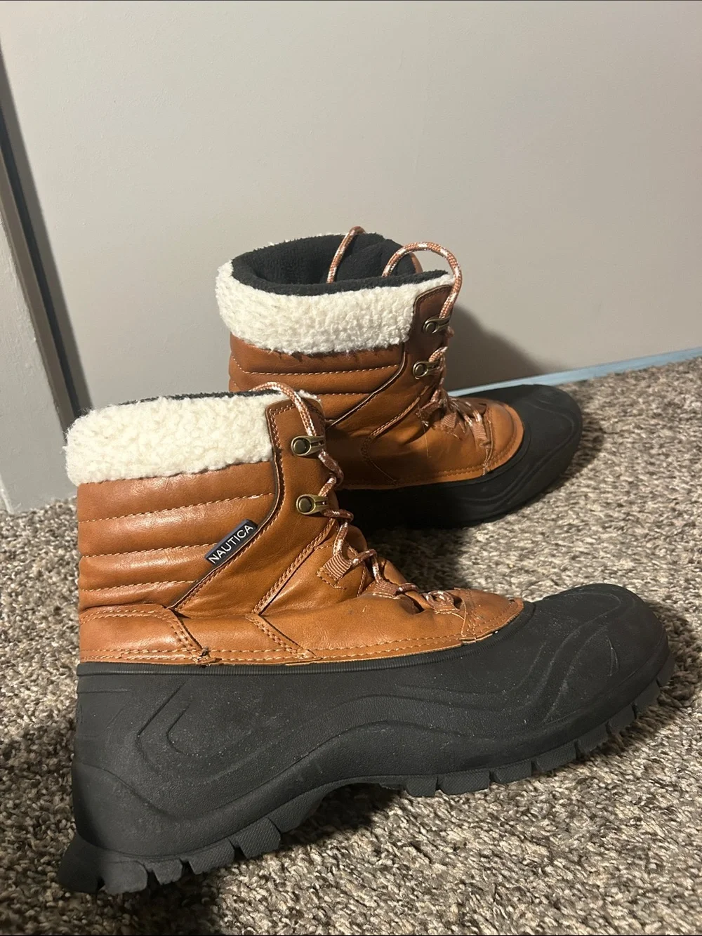 Nautica Leather Lace-Up Winter snow Boots